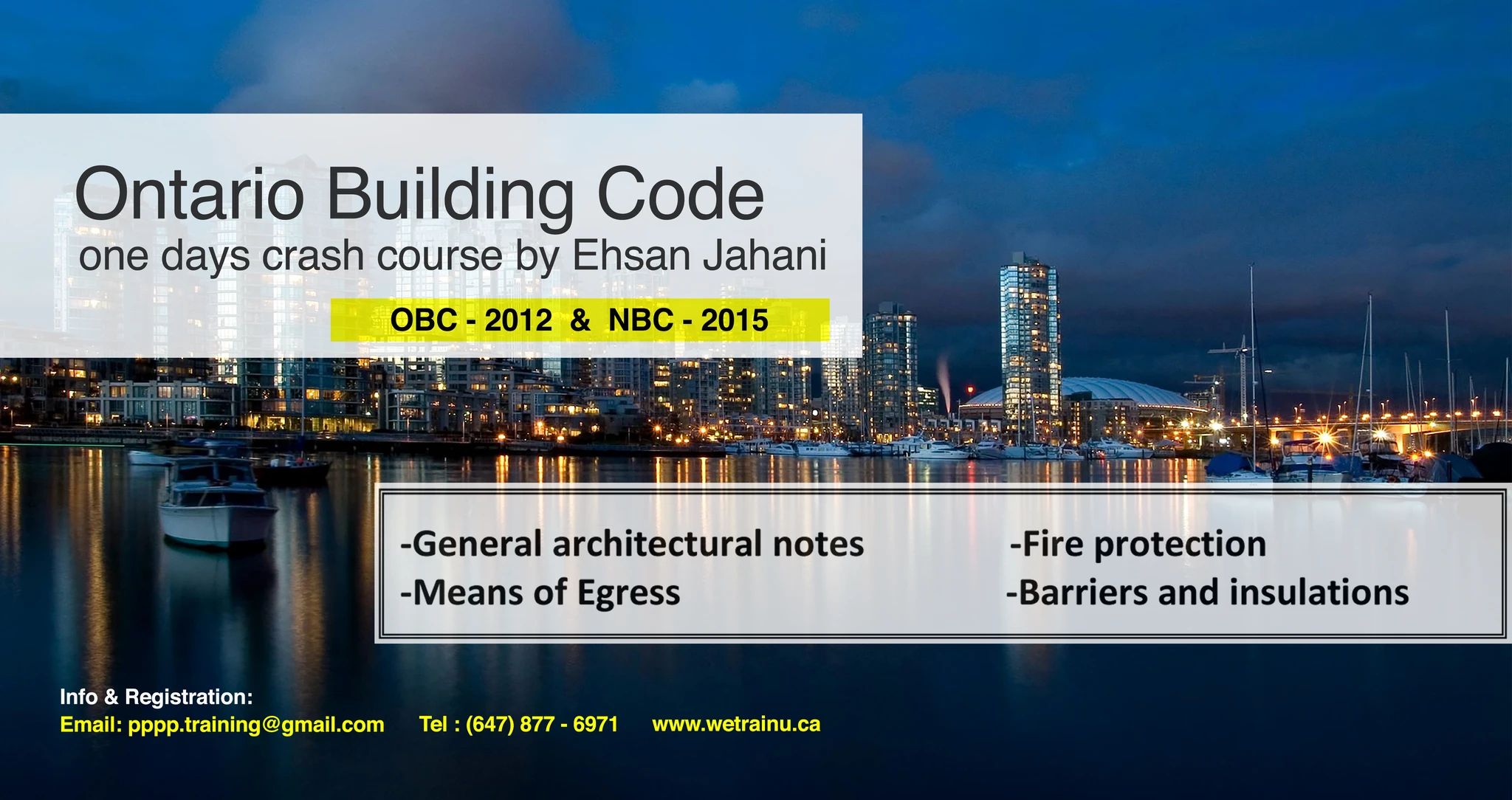 One day course Ontario Building Code 